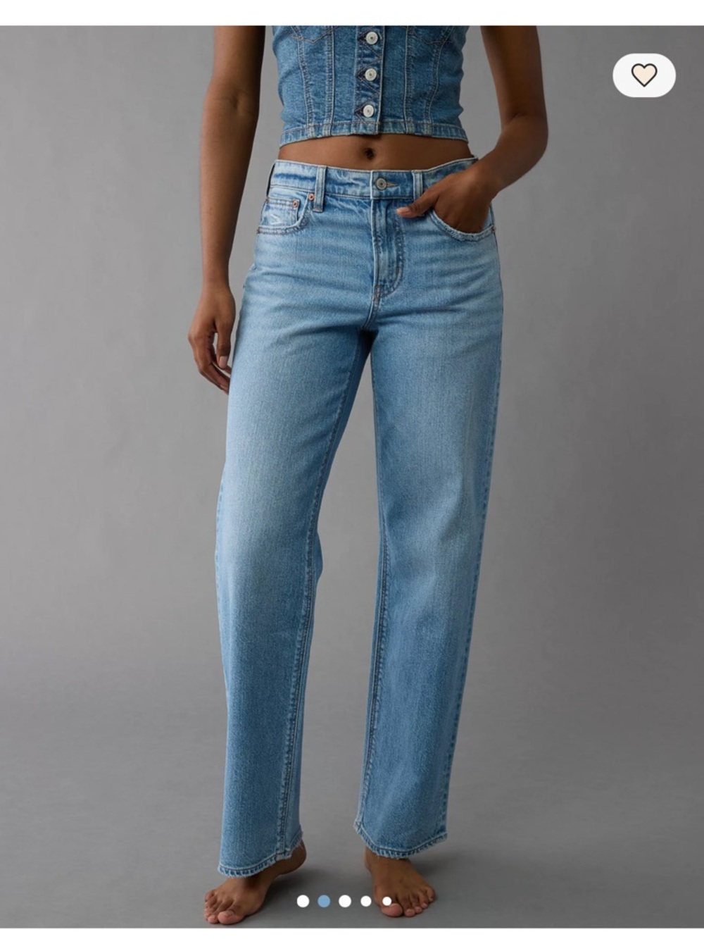 American Eagle Outfitters Light Wash Straight Leg Jeans